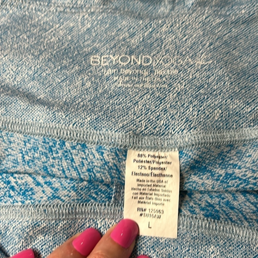Beyond Yoga Legging Spacedye Blue High Waist Crop Stretch Pant Sz L - Picture 6 of 9